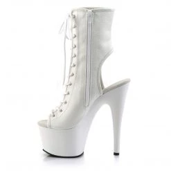 Pleaser ADORE-1016 White Faux Leather/White Ankle Boot Boots
