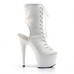 Pleaser ADORE-1016 White Faux Leather/White Ankle Boot Boots