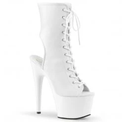 Pleaser ADORE-1016 White Faux Leather/White Ankle Boot Boots