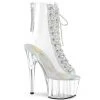 Pleaser Boots ADORE-1016C-2 Clear-Rhinestone/Clear Ankle Boot