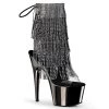 Pleaser Boots ADORE-1017RhinestoneF Clear-Black/Dark Pewter Ankle Boot