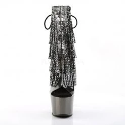 Pleaser Boots ADORE-1017RhinestoneF Clear-Black/Dark Pewter Ankle Boot