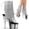 Pleaser ADORE-1017RhinestoneF Clear-Silver/Silver Chrome Ankle Boot
