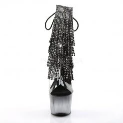 Pleaser ADORE-1017RhinestoneFT Clear-Black Ankle Boot