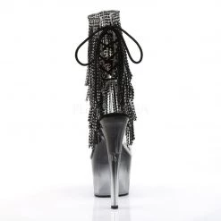 Pleaser ADORE-1017RhinestoneFT Clear-Black Ankle Boot