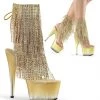 Pleaser ADORE-1017RhinestoneFT Clear-Gold/Gold Ankle Boot New Arrivals