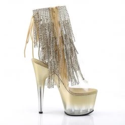 Pleaser ADORE-1017RhinestoneFT Clear-Gold/Gold Ankle Boot New Arrivals