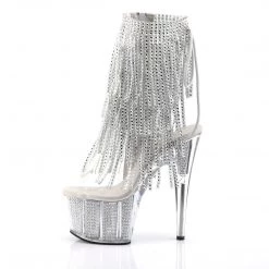 Pleaser Boots ADORE-1017SRS Clear-Silver Rhinestone/Silver SRS Ankle Boot