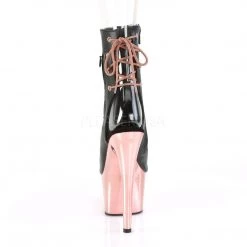 Pleaser ADORE-1018 Black Faux Leather/Rose Gold Chrome Ankle Boot 11 Pleaser ADORE-1018 Black Faux Leather/Rose Gold Chrome Ankle Boot