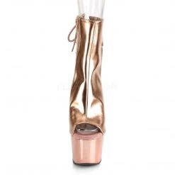 Pleaser ADORE-1018 Rose Gold Metallic Pu/Rose Gold Chrome Ankle Boot Boots