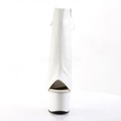 Pleaser ADORE-1018 White Faux Leather Ankle Boot