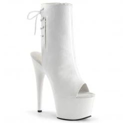 Pleaser ADORE-1018 White Faux Leather Ankle Boot 15 Pleaser ADORE-1018 White Faux Leather Ankle Boot
