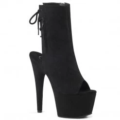 Pleaser ADORE-1018FS Black Faux Suede/Black Suede Ankle Boot Boots