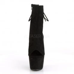 Pleaser ADORE-1018FS Black Faux Suede/Black Suede Ankle Boot Boots
