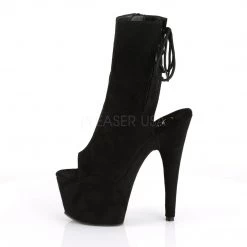 Pleaser ADORE-1018FS Black Faux Suede/Black Suede Ankle Boot Boots