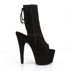 Pleaser ADORE-1018FS Black Faux Suede/Black Suede Ankle Boot Boots
