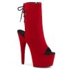 Pleaser ADORE-1018FS Red Faux Suede/Red Faux Suede Ankle Boot Boots