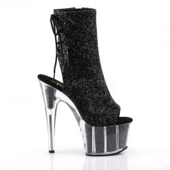 Pleaser ADORE-1018G Black Glitter/Black Glitter Ankle Boot Boots