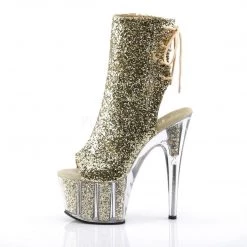 Pleaser Boots ADORE-1018G Gold Glitter/Gold Glitter Ankle Boot