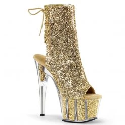 Pleaser Boots ADORE-1018G Gold Glitter/Gold Glitter Ankle Boot
