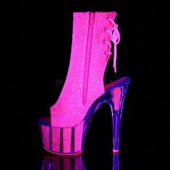 Pleaser Boots ADORE-1018G Neon Pink Glitter/Neon Pink Glitter Ankle Boot
