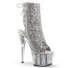 Pleaser Boots ADORE-1018G Silver Glitter/Silver Glitter Ankle Boot
