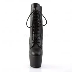 Pleaser ADORE-1020 Black Leather Ankle Boot Boots