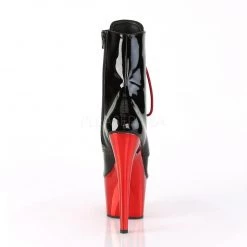 Pleaser ADORE-1020 Black Patent/Red Chrome Ankle Boot Boots