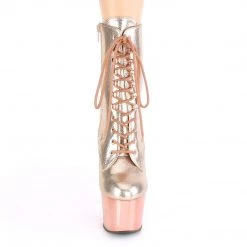 Pleaser ADORE-1020 Rose Gold Textured Metallic/Rose GoldChrome Ankle Boot Boots