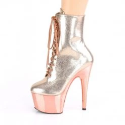 Pleaser ADORE-1020 Rose Gold Textured Metallic/Rose GoldChrome Ankle Boot Boots 10 Pleaser ADORE-1020 Rose Gold Textured Metallic/Rose GoldChrome Ankle Boot Boots