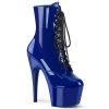 Pleaser Boots ADORE-1020 Royal Blue Patent Ankle Boot