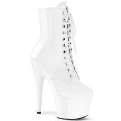 Pleaser ADORE-1020 White Patent/White Ankle Boot Boots