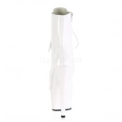 Pleaser ADORE-1020 White Patent/White Ankle Boot Boots