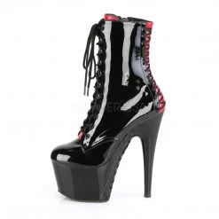 Pleaser ADORE-1020FH Black-Red Patent/Black-Red Ankle Boot