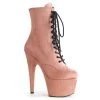 Pleaser Boots ADORE-1020FS Baby Pink Faux Suede/Baby Pink Faux Suede Ankle Boot
