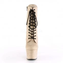 Pleaser Boots ADORE-1020FS Beige Faux Suede/Beige Faux Suede Ankle Boot