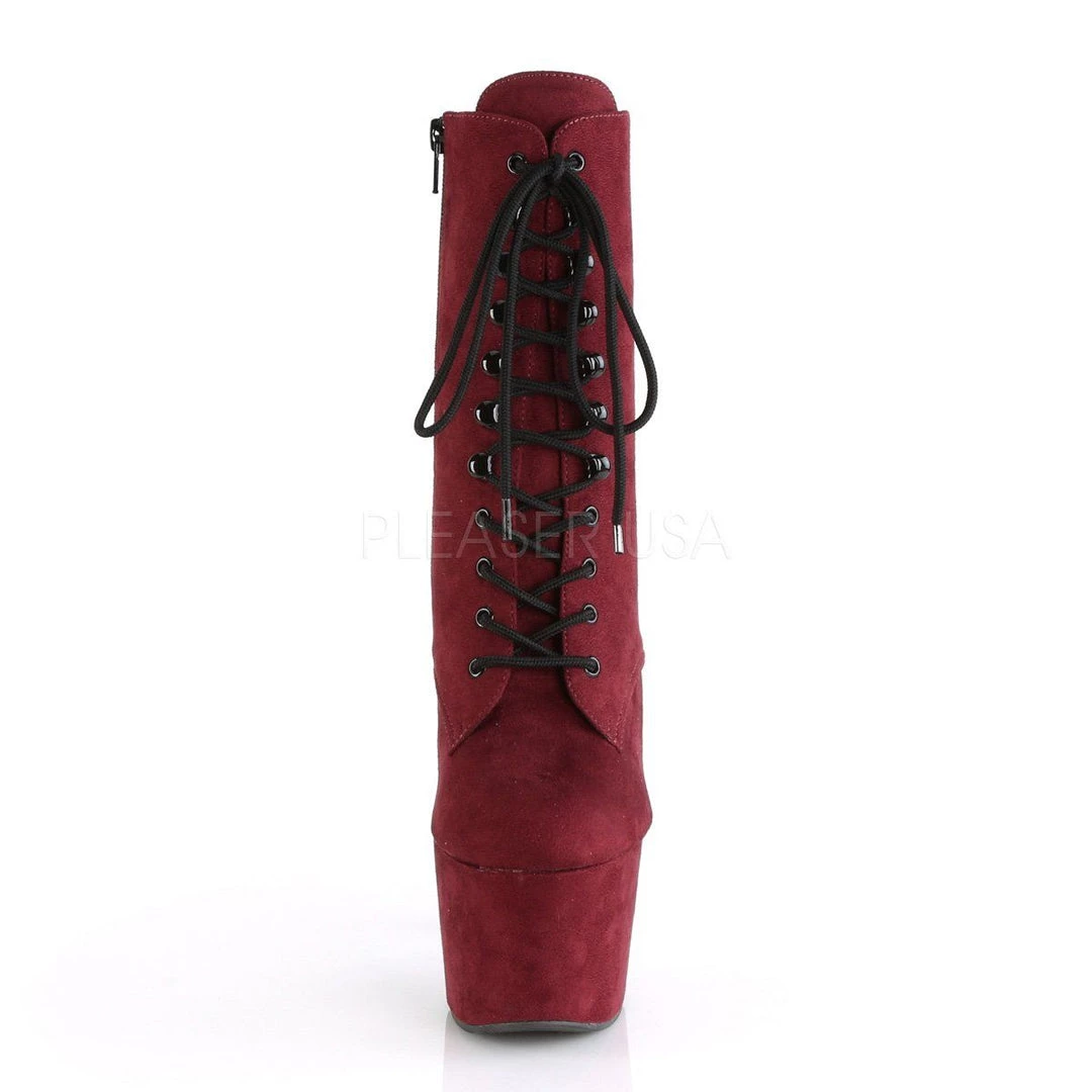 Pleaser Boots ADORE-1020FS Burgundy Faux Suede/Burgundy Faux Suede Ankle Boot 4 Pleaser Boots ADORE-1020FS Burgundy Faux Suede/Burgundy Faux Suede Ankle Boot