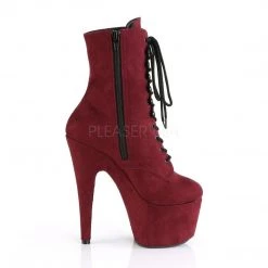 Pleaser Boots ADORE-1020FS Burgundy Faux Suede/Burgundy Faux Suede Ankle Boot 12 Pleaser Boots ADORE-1020FS Burgundy Faux Suede/Burgundy Faux Suede Ankle Boot