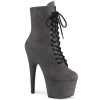 Pleaser Boots ADORE-1020FS Grey Faux Suede Ankle Boot