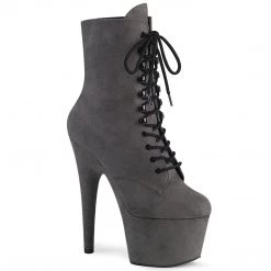 Pleaser Boots ADORE-1020FS Grey Faux Suede Ankle Boot
