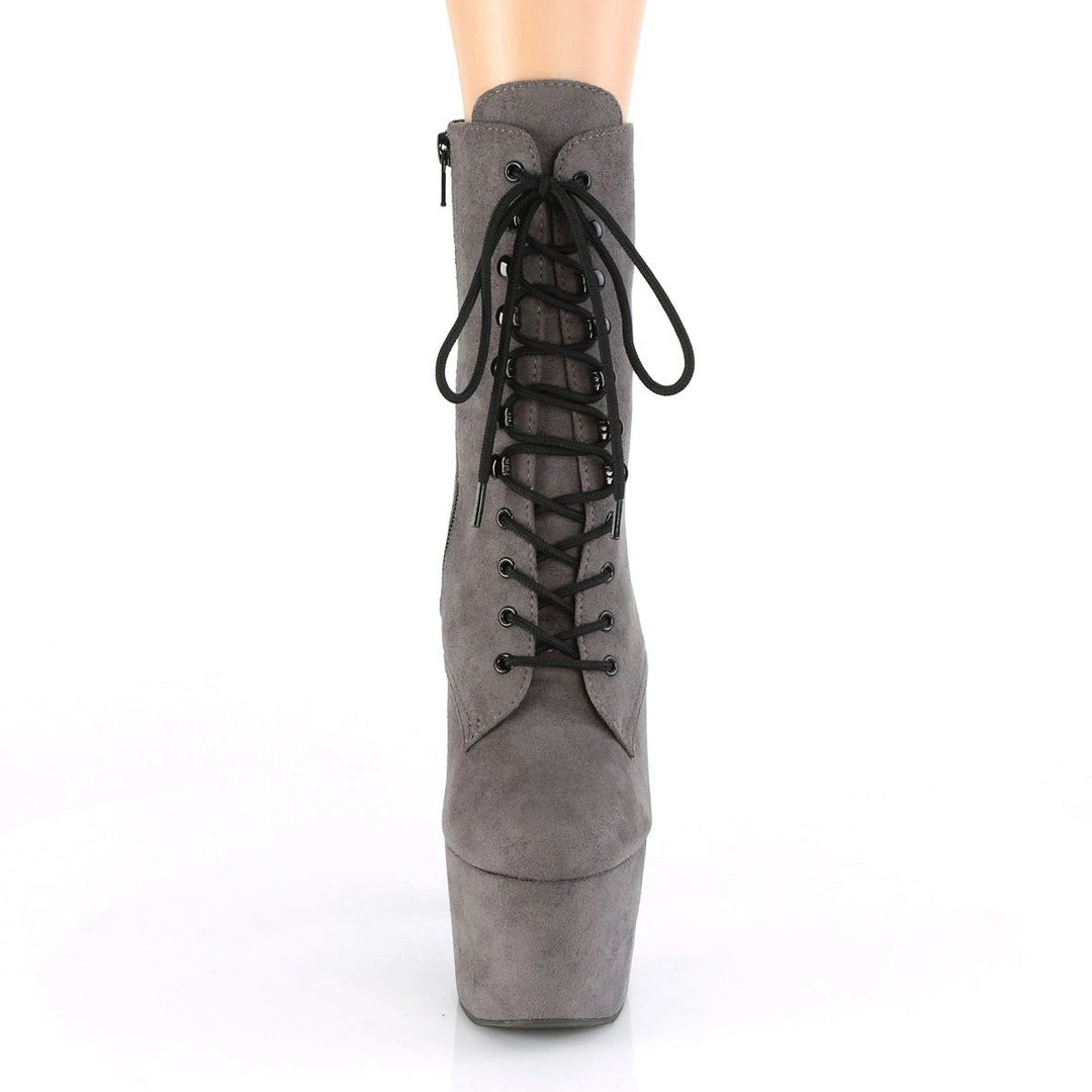 Pleaser Boots ADORE-1020FS Grey Faux Suede Ankle Boot 4 Pleaser Boots ADORE-1020FS Grey Faux Suede Ankle Boot
