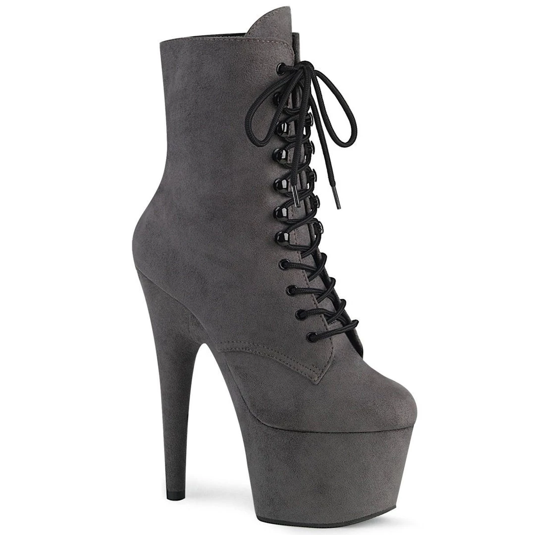 Pleaser Boots ADORE-1020FS Grey Faux Suede Ankle Boot 8 Pleaser Boots ADORE-1020FS Grey Faux Suede Ankle Boot