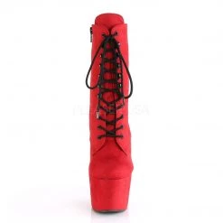Pleaser ADORE-1020FS Red Faux Suede/Red Faux Suede Ankle Boot