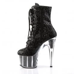 Pleaser ADORE-1020G Black Glitter/Black Glitter Ankle Boot