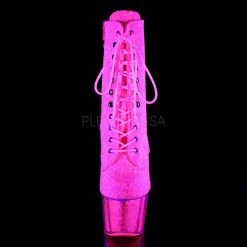 Pleaser ADORE-1020G Neon Pink Glitter/Neon Pink Glitter Ankle Boot