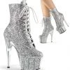 Pleaser ADORE-1020G Silver Glitter/Silver Glitter Ankle Boot