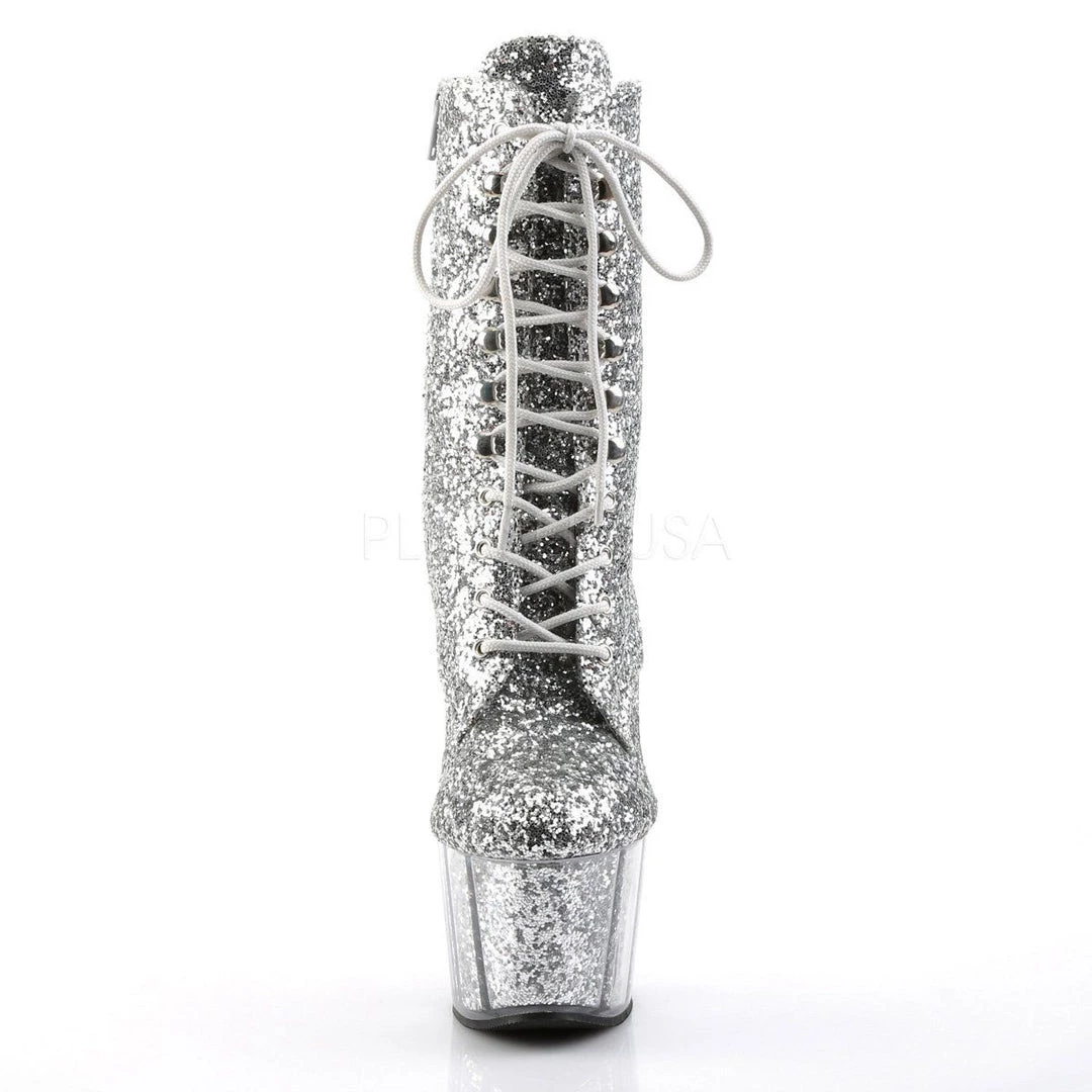 Pleaser ADORE-1020G Silver Glitter/Silver Glitter Ankle Boot 4 Pleaser ADORE-1020G Silver Glitter/Silver Glitter Ankle Boot