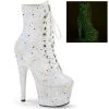 Pleaser ADORE-1020GDLG White Multi Glitter/White Multi Glitter Ankle Boot