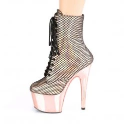 Pleaser ADORE-1020HFN Rose Gold Holo/Rose Gold Chrome Ankle Boot