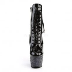 Pleaser Boots ADORE-1020LG Black Patent Multi Glitter Ankle Boot